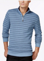 Tasso Elba Men’s 1/4 Striped Sweater Size Large New With Tags - £25.72 GBP