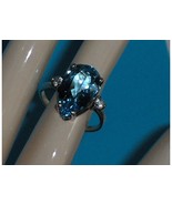 Sterling Silver Blue Topaz Pear Shaped Size 7 - €50,87 EUR