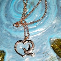 Gorgeous silver holy Spirit dove heart necklace - £30.07 GBP