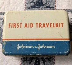 Vintage Johnson &amp; Johnson Metal First-Aid Travel Kit (empty) - $9.74