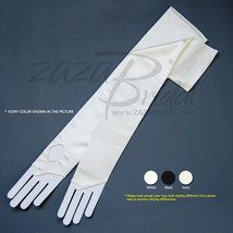 Stretch Satin Fingerless Gloves Opera Length 16BL - Loop for the Second ... - £15.70 GBP