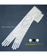 Stretch Satin Fingerless Gloves Opera Length 16BL - Loop for the Second ... - $27.10 CAD