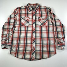 SKULLY Western Shirt Mens L Multicolor Plaid Snaps Cotton Cowboy Rodeo Long S - £18.02 GBP