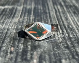 Kite Shape BloodStone Ring, 925 Silver, Handmade Unisex BloodStone Jewelry Gifts - £56.44 GBP