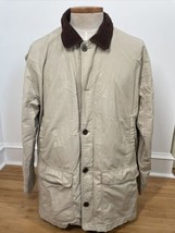 Eddie Bauer XL Beige Cotton Nylon Corduroy Trim Barn Field Jacket - £21.97 GBP
