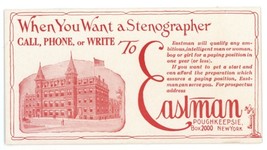 Eastman vintage advertising blotter Poughkeepsie New York stenographer - £11.01 GBP