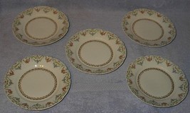 Five Jean Pouyat JPL Limoges France 6 Inch Plates Pink Roses - £19.99 GBP