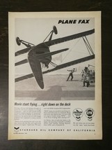 Vintage 1960 Standard Oil Company Movie Stunt Airplane Flying  Original Ad - £5.22 GBP