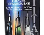 Titan T3000, T4000, TC6000 HEPA Paper Vacuum Bags TUV-H 6PK - $18.43