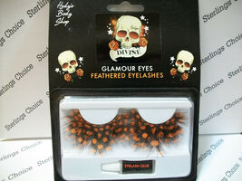 Hedy's Body Shop Glamour Eyes Black Orange Dots Feathered Eyelashes Pack... - $7.87