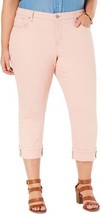 Style &amp; Co Womens Cuffed Mid Rise Capri Jeans,Peach Beige,20W - £46.78 GBP