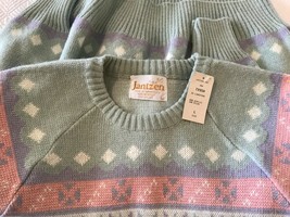 VINTAGE JANTZEN PASTEL SPARKLY FAIRY KEI KAWAII KNIT SWEATER SIZE L ADELE - £42.81 GBP