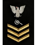 USN  RATING BADGE MR1 MACHINERY REPAIRMAN PO1  E-6 GOLD BLACK MALE - $9.85