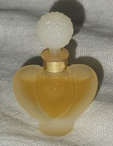 Vintage Nina Ricci Frosted Heart Shape Mini Bottle Perfume 1.5&quot; Full - £67.70 GBP