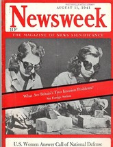 Newsweek 1941, August 11, What Are Britain&#39;s Two Invasion Problems? - £12.57 GBP