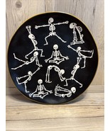 ELI &amp; ANA HALLOWEEN NAMASTE YOGA SKELETON 11” DINNER PLATE NWT - $14.92