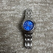 Relic Watch Women 30mm Silver Tone Round Blue Dial Date 30M 6.25&quot; - $24.87