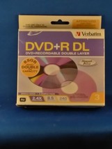 VERBATIM 3 Blank DVD+R DL 8.5 GB  240 Min  - Brand New - Still Sealed - $10.88