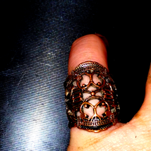 Gorgeous abstract vintage copper ring design size 6 - $25.74