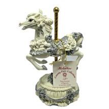 Carousel White Horse Musical &quot;Silver Bells&quot;Melodies Country Fair w/Certificate - $23.07