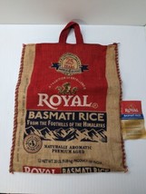 Purse Royal Basmati Rice Tote With Handles and Zipper Burlap BAG ONLY 20lb size - £14.24 GBP