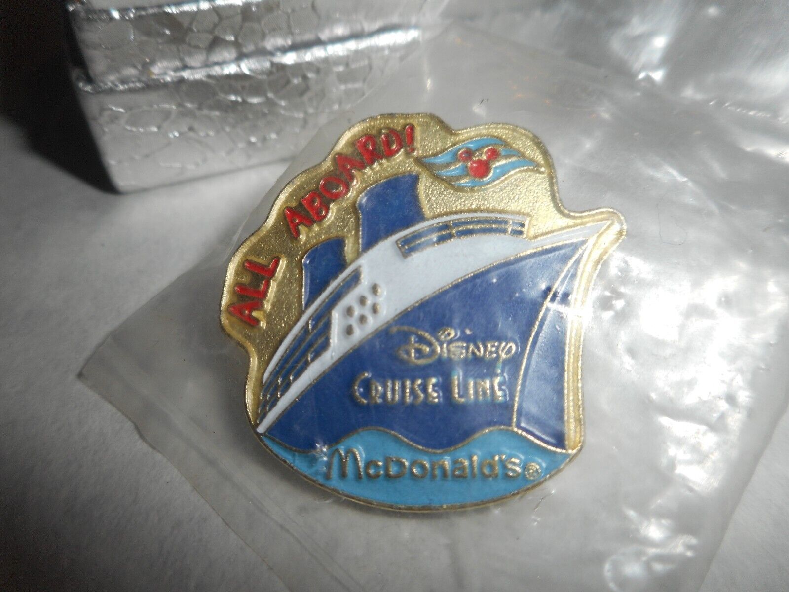 Primary image for Disney Cruise Line Ship McDonalds Hamburgers All Aboard Lapel Hat Pin Mickey New