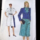 Primary image for vintage Vogue 8570 Very Easy Cropped jacket and Shirt Dress Uncut Sizes 8-10-12