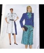 vintage Vogue 8570 Very Easy Cropped jacket and Shirt Dress Uncut Sizes ... - £9.42 GBP