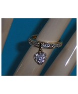 Technibond Heart Charm CZ Simulated Diamond Ring Size 7 - £31.83 GBP