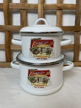 Campbells Enamel Soup Pot Set Vintage 1991 - £29.15 GBP