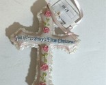 God Bless Baby’s First Christmas Ornament Pink For A Girl Cross XM1 - $4.94