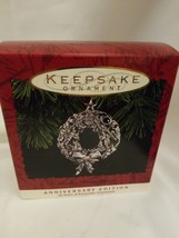 Hallmark Keepsake Ornament Pewter Wreath NIB anniversary Edition - $2.92
