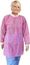 50 Disposable Lab Coats Pink SPP 45 gsm Work Gowns XL Protective Clothing - £91.31 GBP