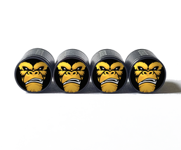 Angry Gorilla Ape (Style 4) Tire Valve Caps - Aluminum - Set of Four - £12.56 GBP