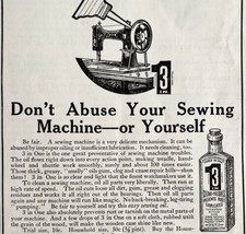 1911 3 In 1 Sewing Machine Oil Cleaning Product Advertisement New York - £11.56 GBP