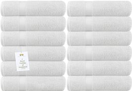 White Washcloth Towels Set Pack of 12 100% Ring Spun Cotton - £35.83 GBP