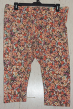 New Womens Sonoma Floral Print Knit Pull On Cropped Legging Size Xxl - £19.71 GBP