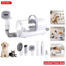 Electric Dog Grooming Kit: 6 Tools &amp; Powerful Vacuum for Shedding Control - $205.87