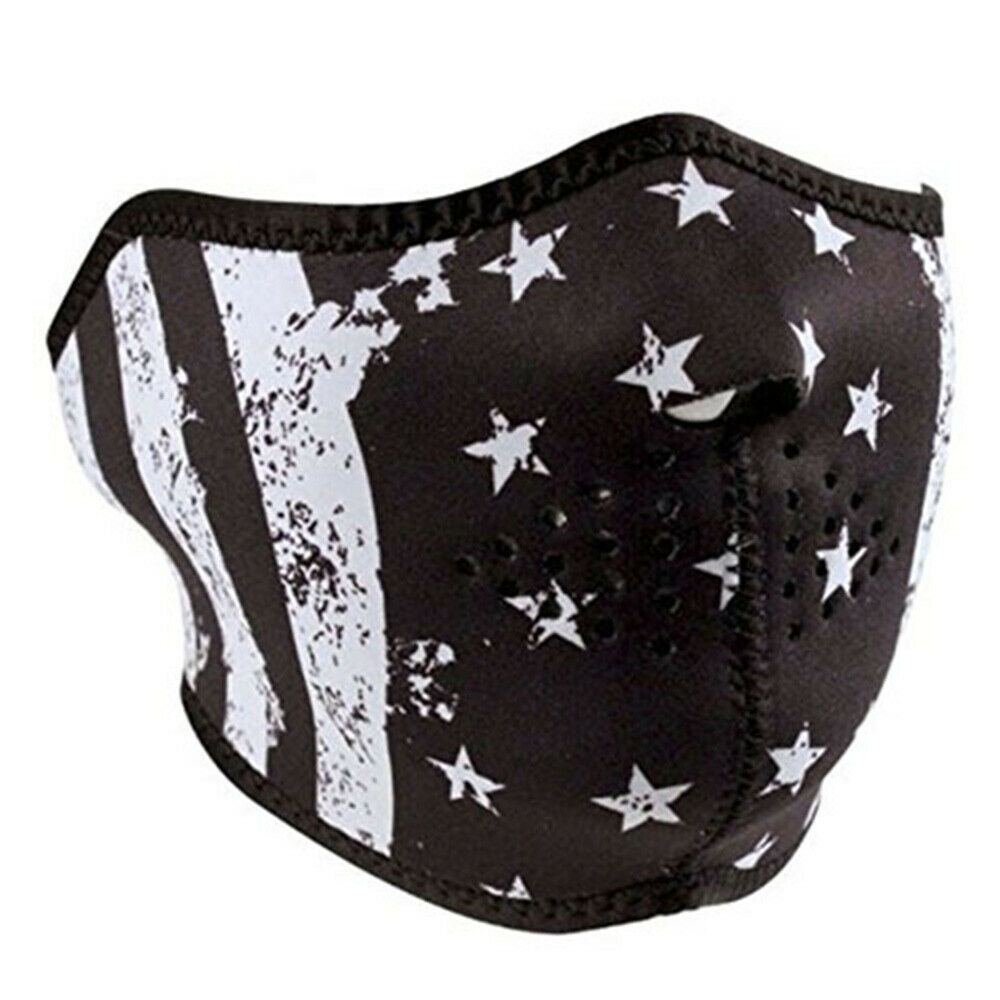 Balboa WNFM091H Neoprene Half Mask - Black &amp; White Flag - $14.22