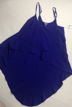 Charlotte Russe Sz Xs Chiffon Tank Scalloped Dress Long Top Shirt Purple Blue - £13.18 GBP