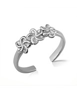 Sterling Silver Hawaiian Flower Plumeria Toe Ring - $380.53 MXN