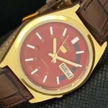 Vintage Refurbished Seiko 5 Auto 6309A Japan Mens DAY/DATE Red Watch a309505 - £34.37 GBP