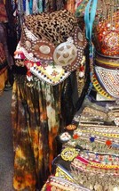 EARTHY TYEDYED TRIBAL BELLYDANCE ATS AMAZING BEAUTIFUL GYPSY SKIRT 25 YA... - $128.69