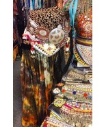 EARTHY TYEDYED TRIBAL BELLYDANCE ATS AMAZING BEAUTIFUL GYPSY SKIRT 25 YA... - $176.01 CAD