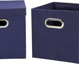 Navy 2-Pack Decorative Storage Cube Set With Removable Lids From Househo... - $39.93