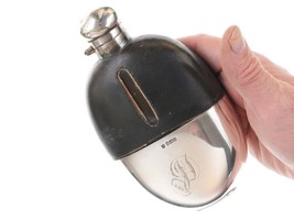 Antique Sterling silver over glass flask - £292.46 GBP