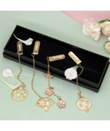 4pcs Metal Flower Bookmarks With Gift Box Page Markers for Book Lovers W... - €19,52 EUR