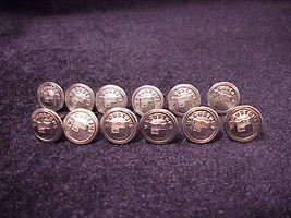 Lot of 12 Older US Customs Uniform Buttons, Silver Tone - £9.40 GBP