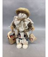 Vintage Lizzie High Scarecrow Wooden Figurine Patch Work - Signed - Fall... - $470.22 MXN