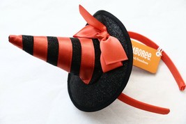 NWT Gymboree Orange &amp; Black Witch Girl`s Bow Hat Heaband Head Band Catastic New - £7.87 GBP